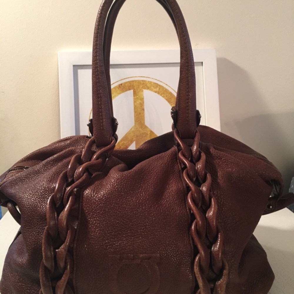 Salvatore Ferragamo Brown Leather Handbag